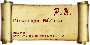 Pinczinger Mária névjegykártya